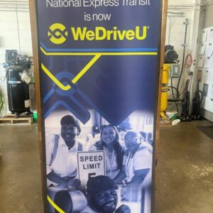 Banner Stand - Nat Express is Now WeDriveU